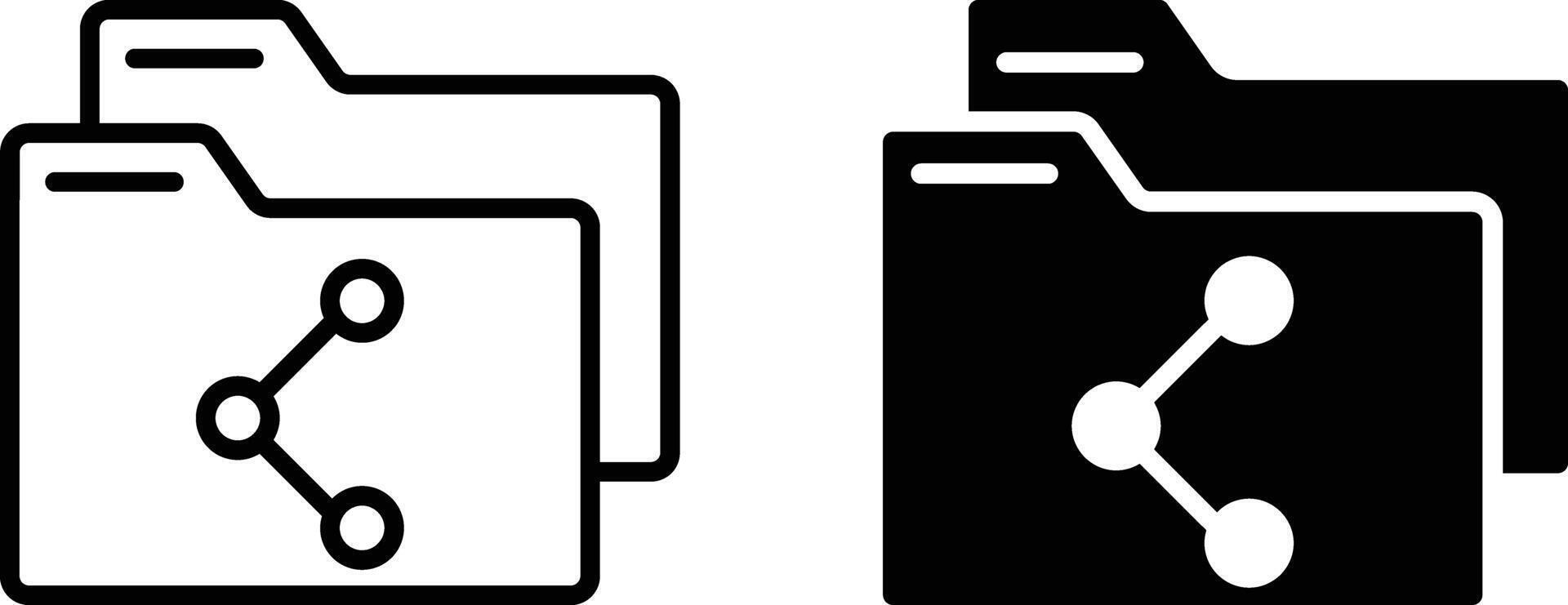 Folder sharing icon sheet, simple trendy flat style line and solid Isolated vector illustration on white background. For apps, logo, websites, symbol , UI, UX, graphic and web design. EPS 10.