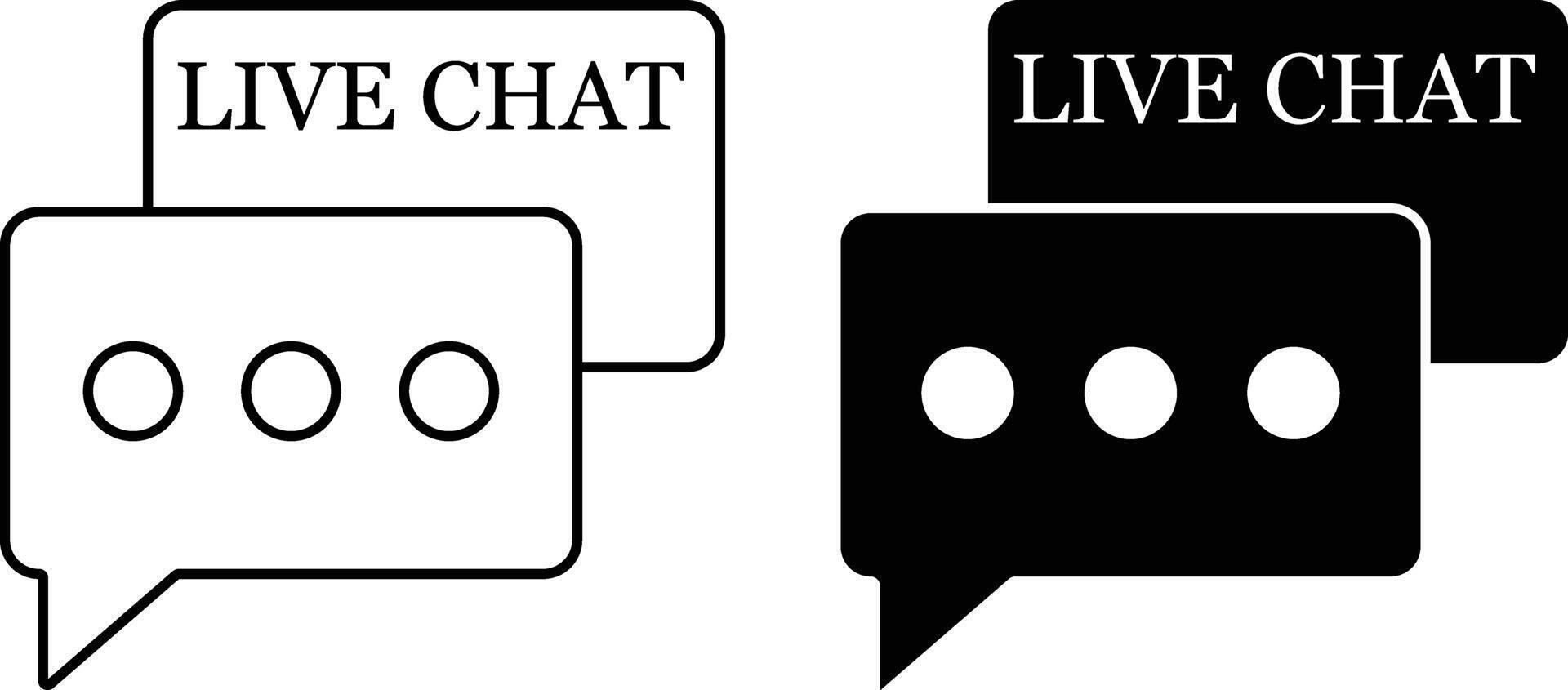 Live chat icon sheet, simple trendy flat style line and solid Isolated vector illustration on white background. For apps, logo, websites, symbol , UI, UX, graphic and web design. EPS 10.