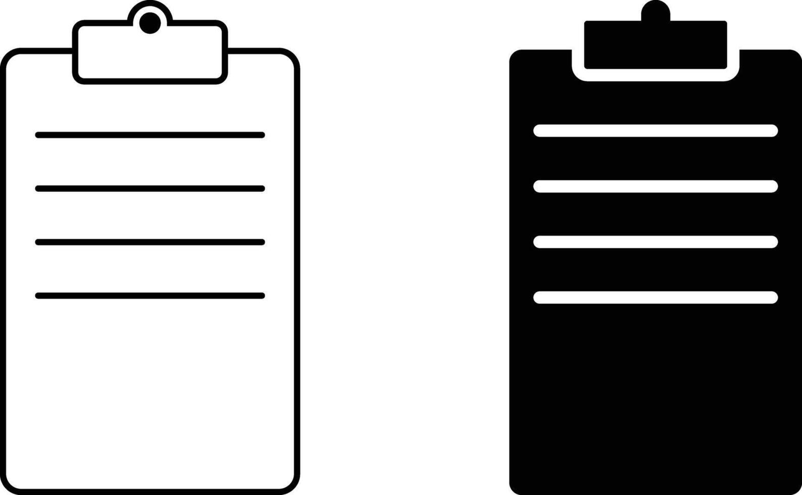 Clipboard icon sheet, simple trendy flat style line and solid Isolated vector illustration on white background. For apps, logo, websites, symbol , UI, UX, graphic and web design. EPS 10.