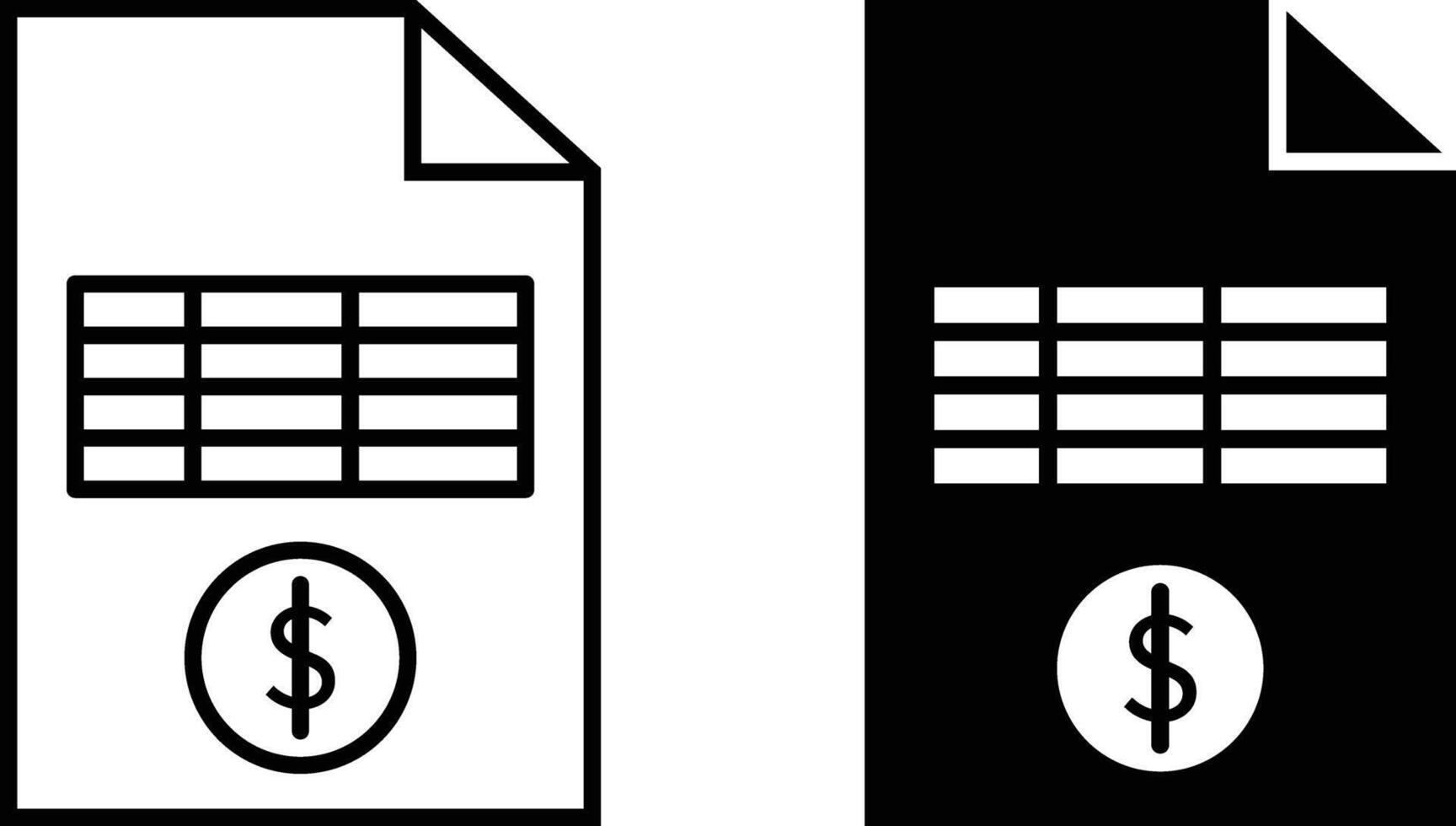 Invoice icon sheet, simple trendy flat style line and solid Isolated vector illustration on white background. For apps, logo, websites, symbol , UI, UX, graphic and web design. EPS 10.