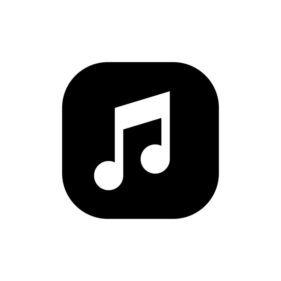 Music streaming service icon vector isolated on square background