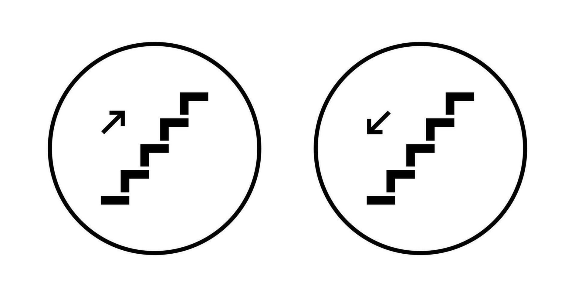Stairs, ladder icon vector isolated on circle line