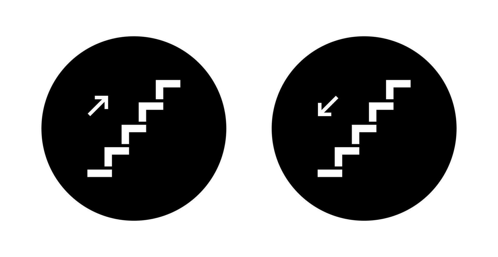 Upstairs and downstairs icon vector. Stairs, ladder symbol isolated on circle background vector