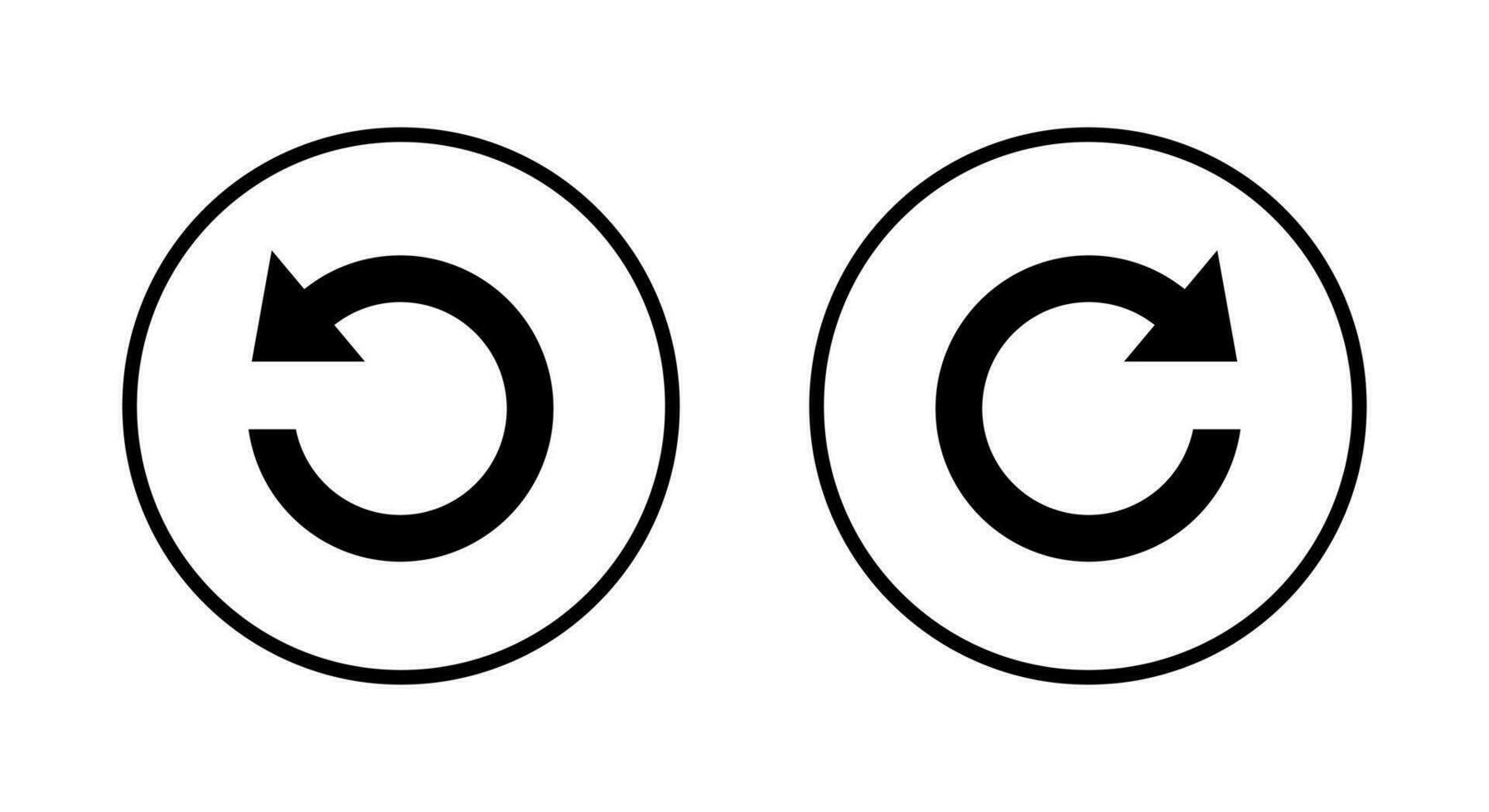 Redo and undo icon vector. Circular arrow symbol isolated on circle line vector