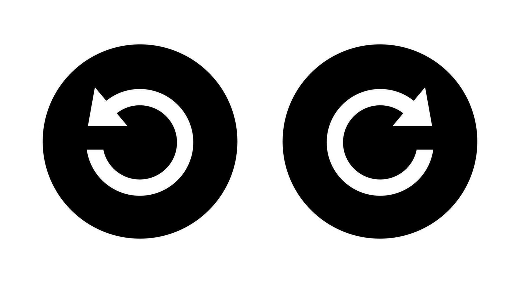 Redo and undo icon vector. Circular arrow symbol isolated on circle background vector