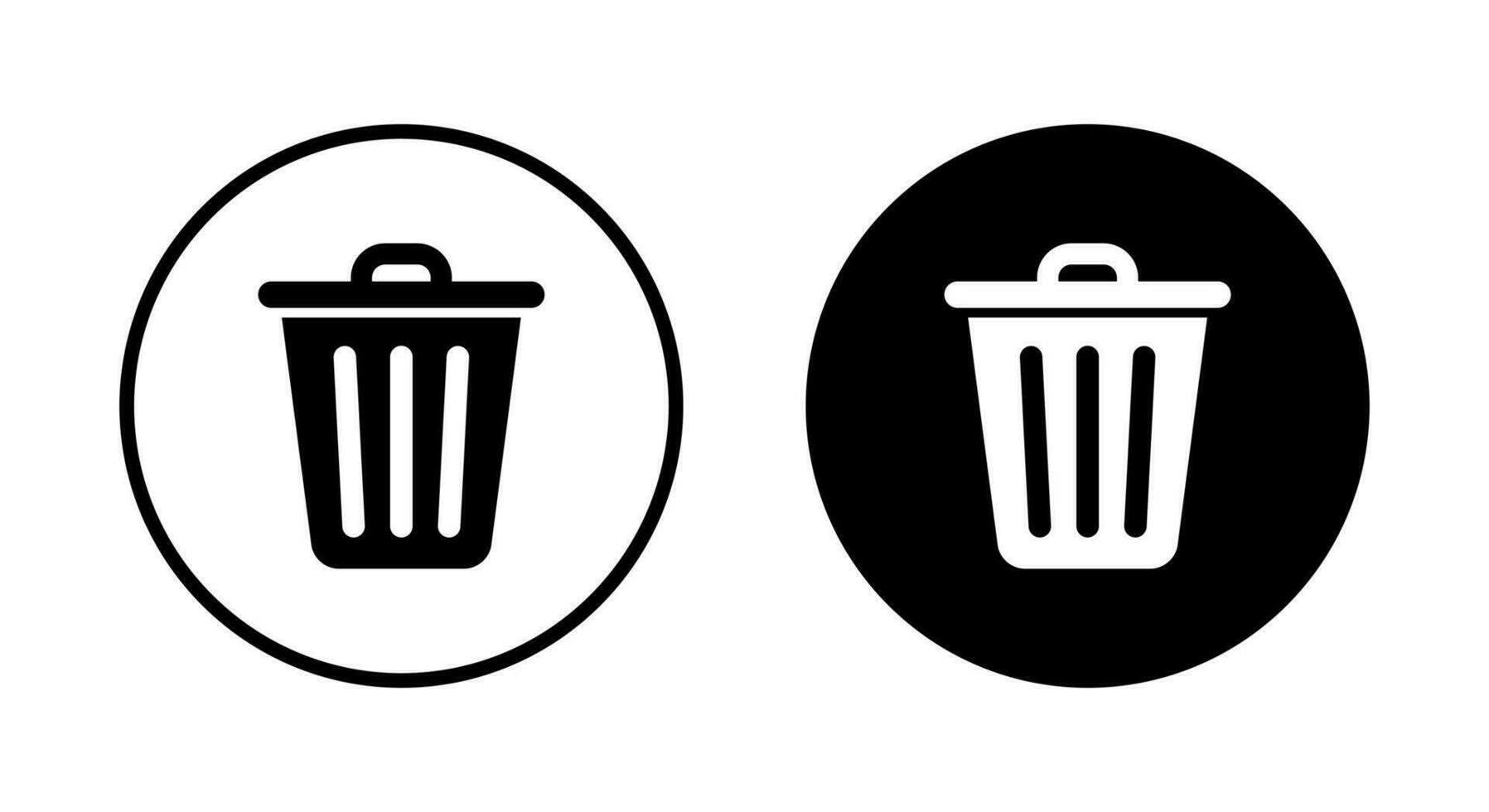Trash can icon vector isolated on circle background. Garbage, recycle bin sign symbol
