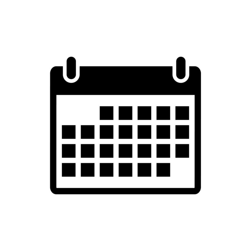 Calendar date icon vector isolated on white background