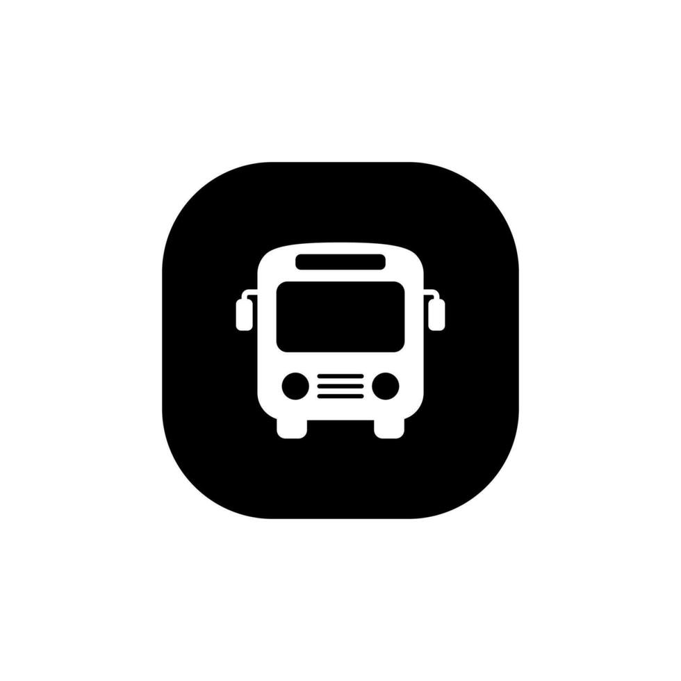 Bus icon vector isolated on square background