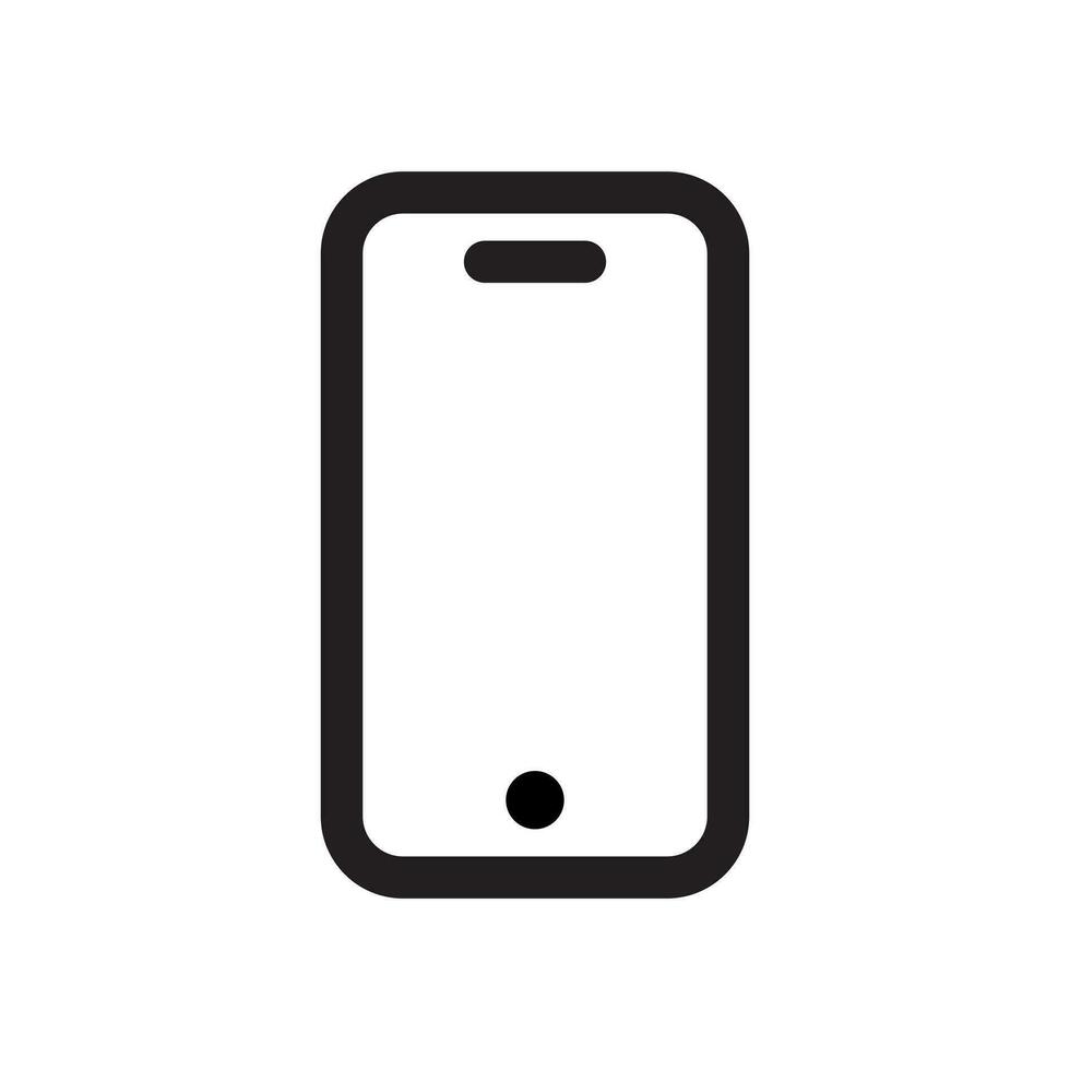 Simple smartphone icon vector. Cellphone, mobile phone line symbol vector