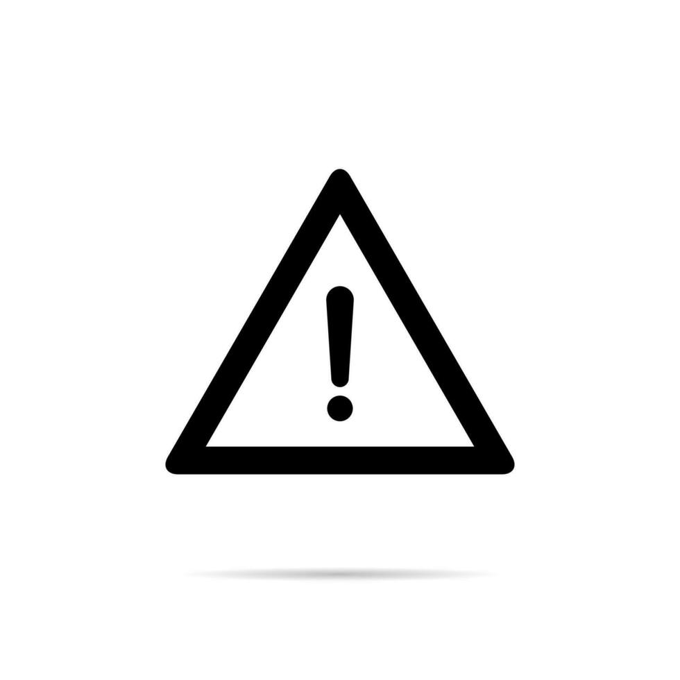 Warning, exclamation mark icon vector isolated on triangle line