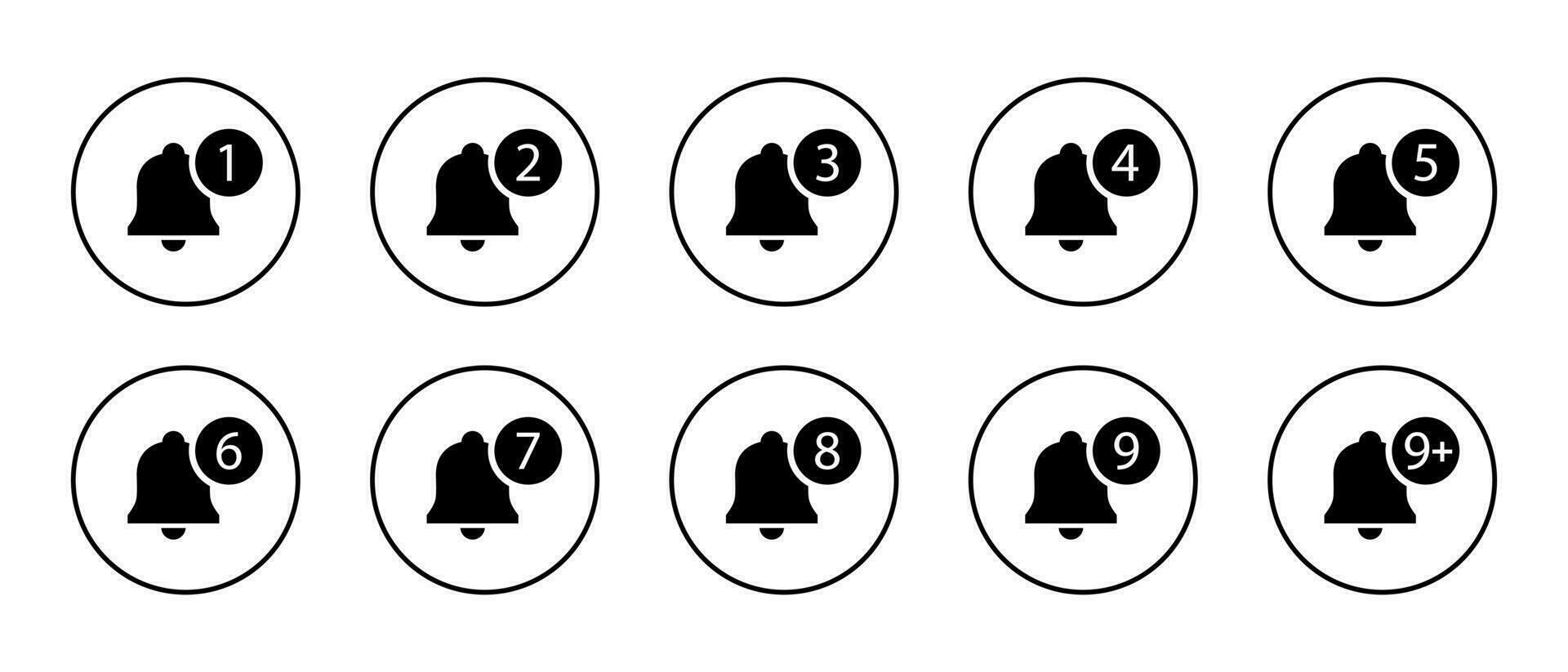 Notification bell icon isolated on circle line vector