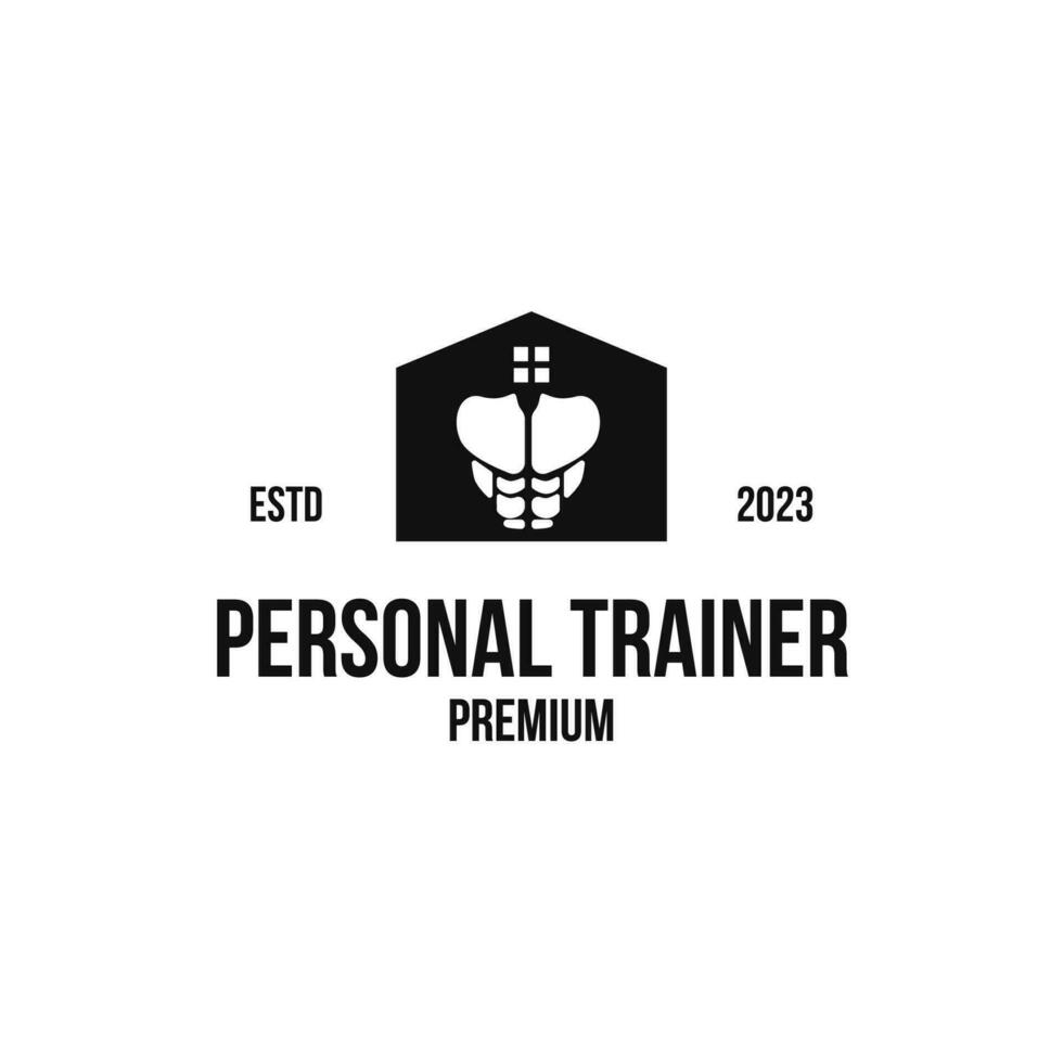 Creative personal trainer logo design concept vector illustration idea