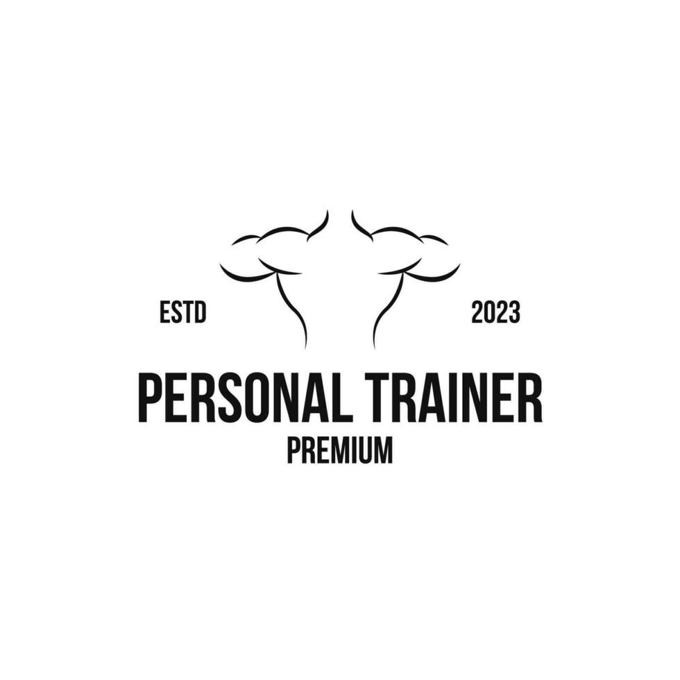 Creative personal trainer logo design concept vector illustration idea