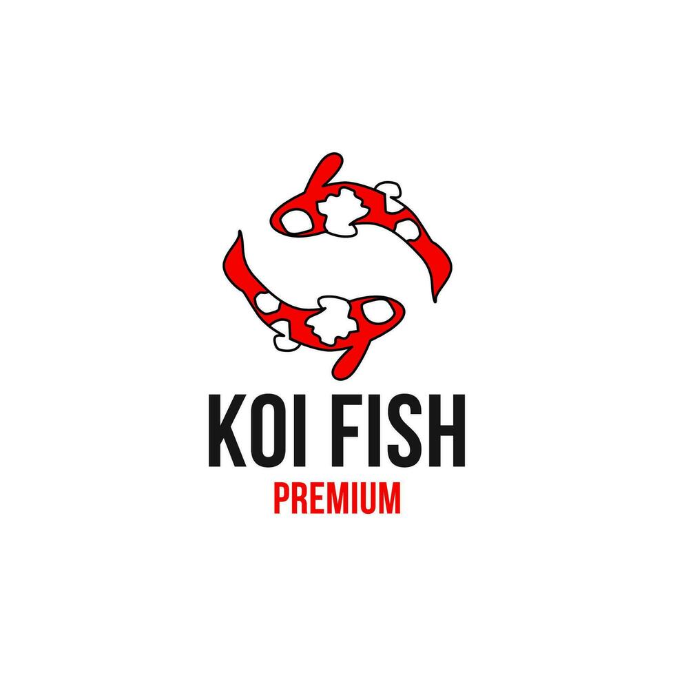 koi pescado logo diseño vector concepto ilustración idea