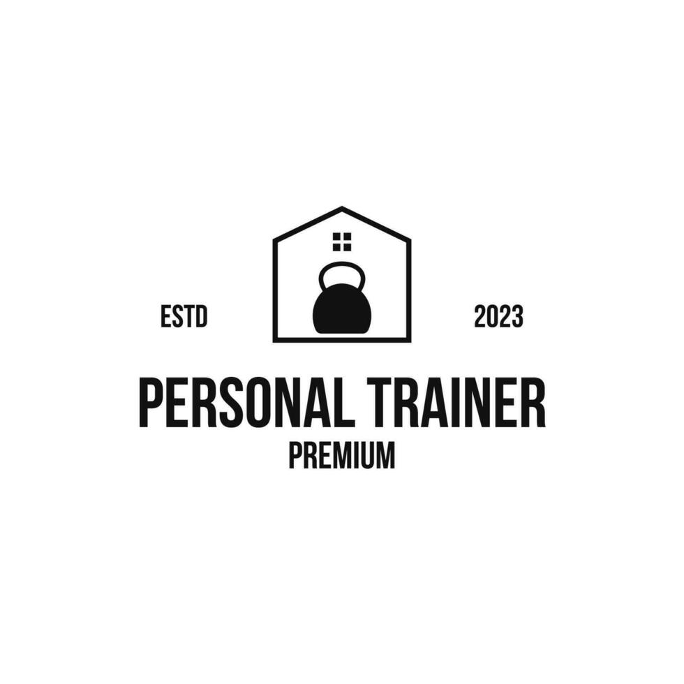Creative personal trainer logo design concept vector illustration idea