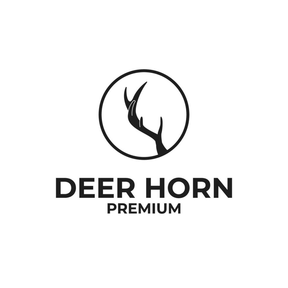Deer horn logo animal design vector illustration symbol icon