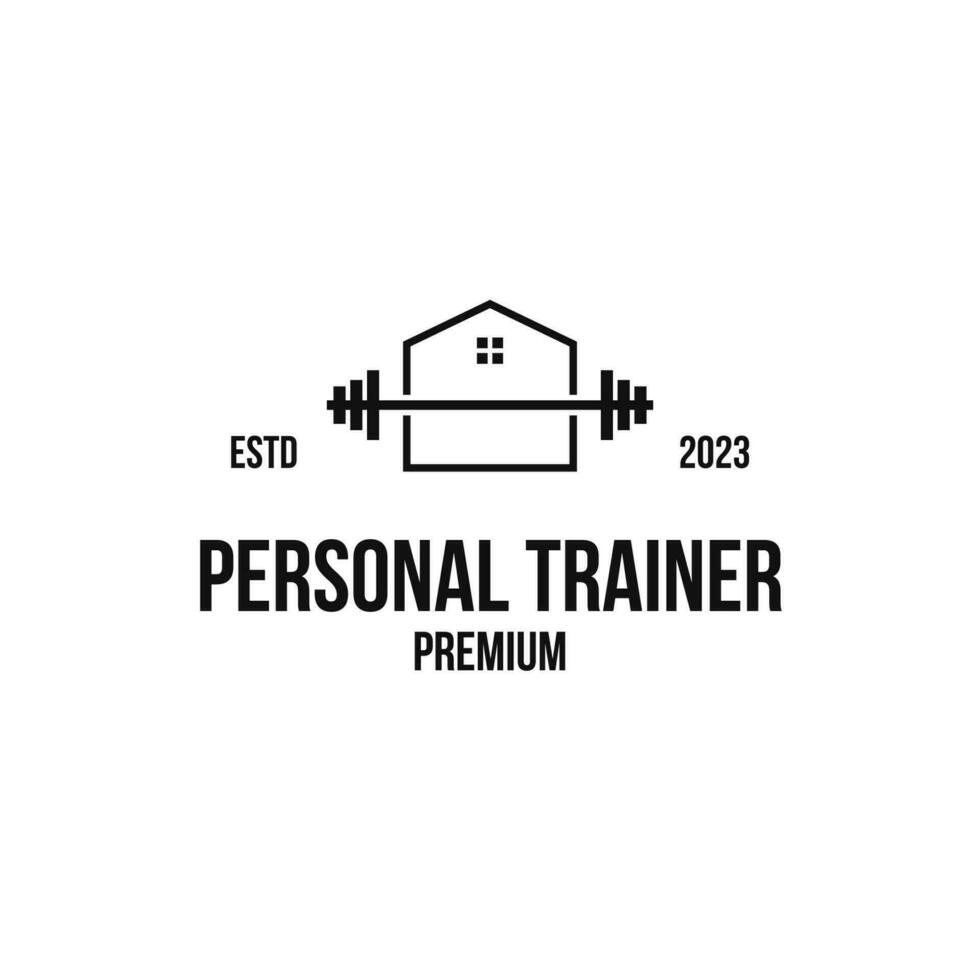 Creative personal trainer logo design concept vector illustration idea