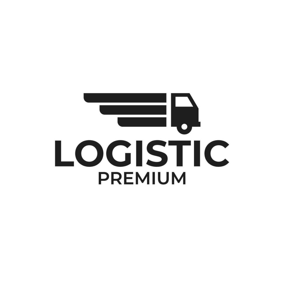 rápido entrega logístico camión logo diseño concepto vector ilustración símbolo icono