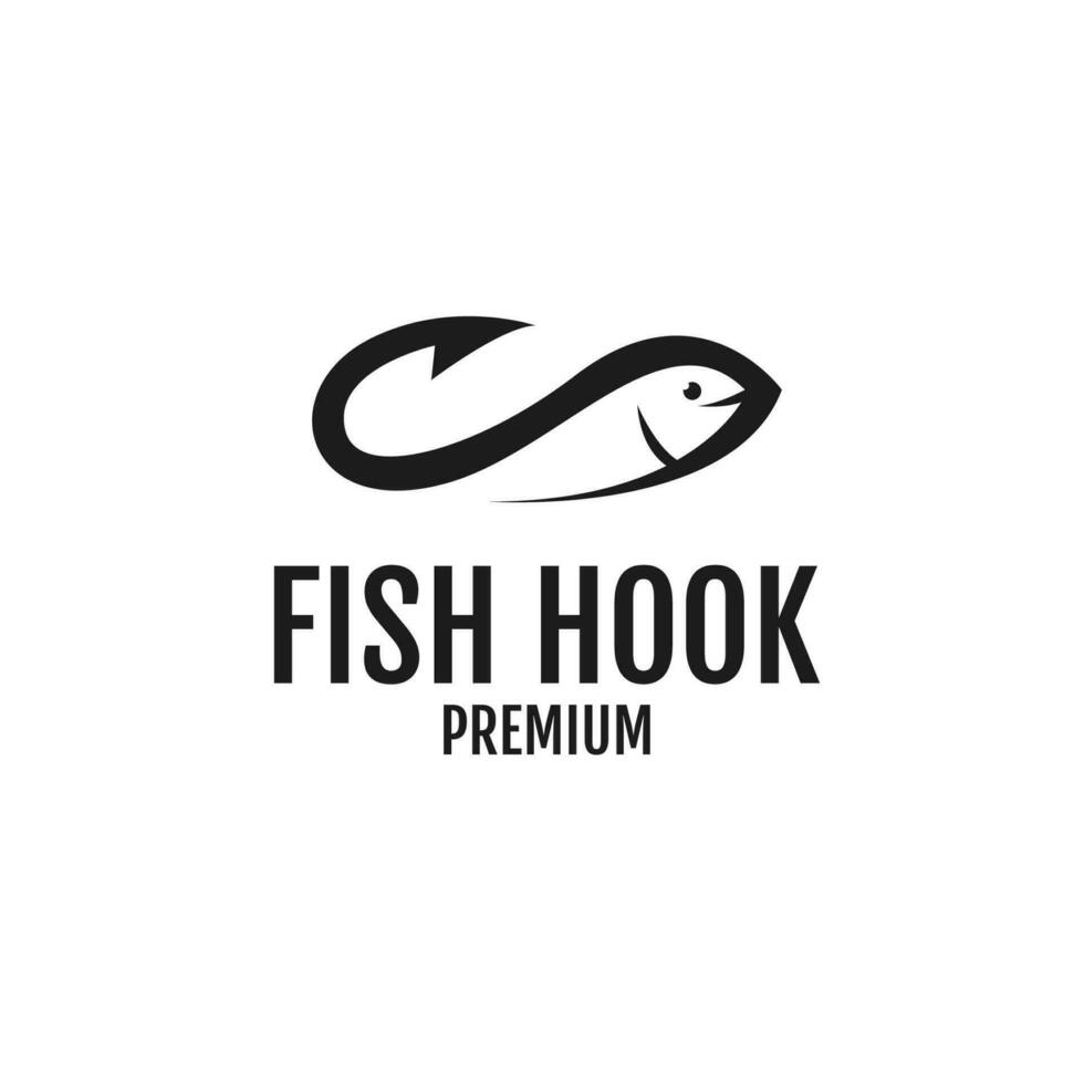 Fish Hook Logo Design Concept Vector Illustration Symbol Icon