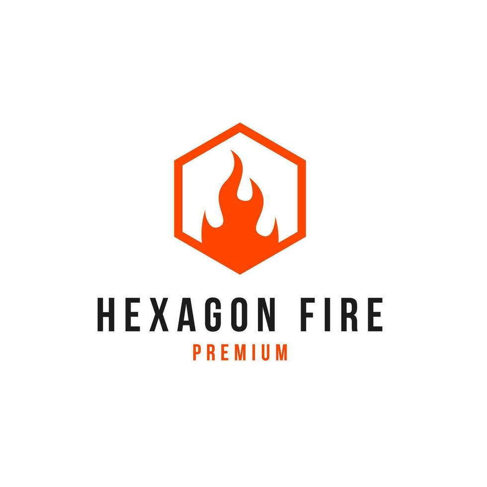 creativo hexágono fuego fuego logo diseño concepto vector ilustración símbolo icono