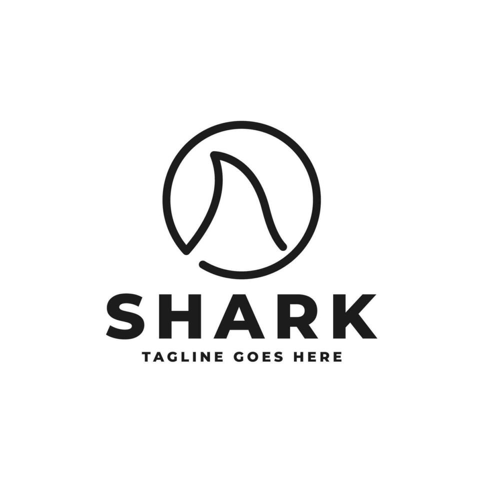 creativo de un tiburón aleta logo diseño concepto vector ilustración símbolo icono