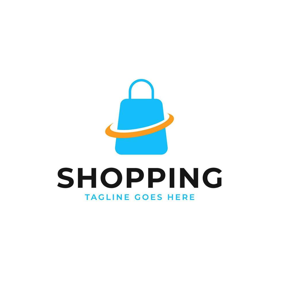 Creative Shopping Bag Logo for Online Shop Design Concept Vector Illustration Symbol Icon