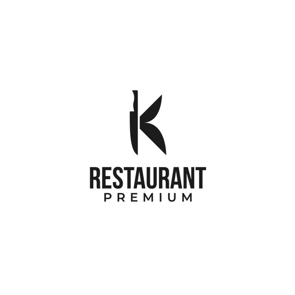 Creative Letter K Knife Logo Design Concept Vector Illustration Symbol Icon