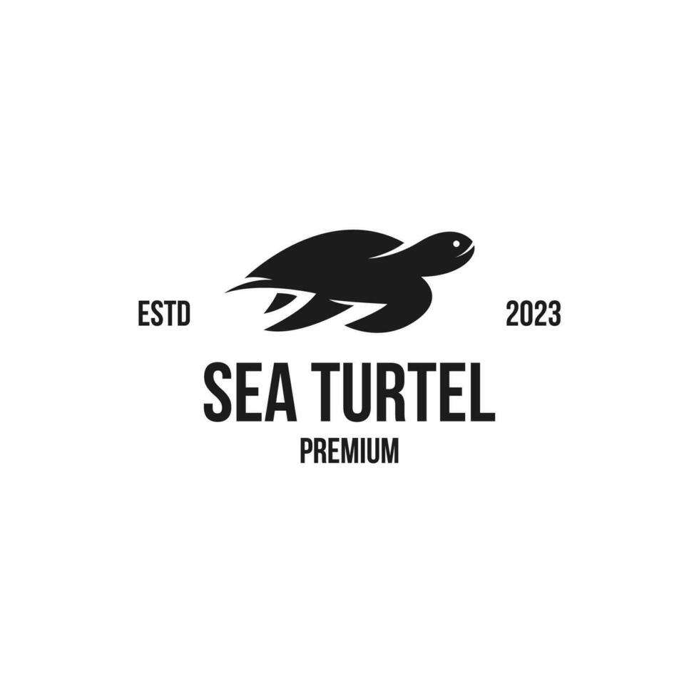 mar Tortuga logo diseño concepto vector ilustración símbolo icono