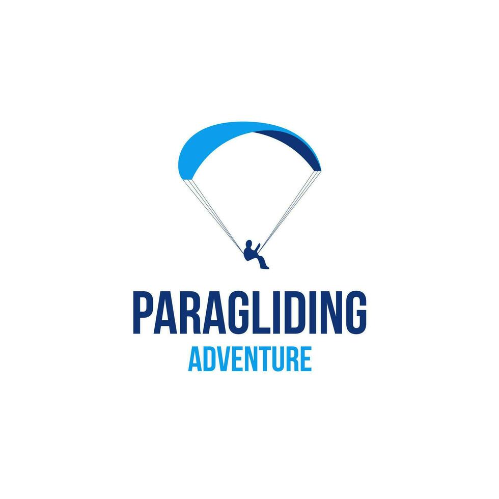Flat Paragliding Logo Design Concept Vector Illustration Symbol Icon