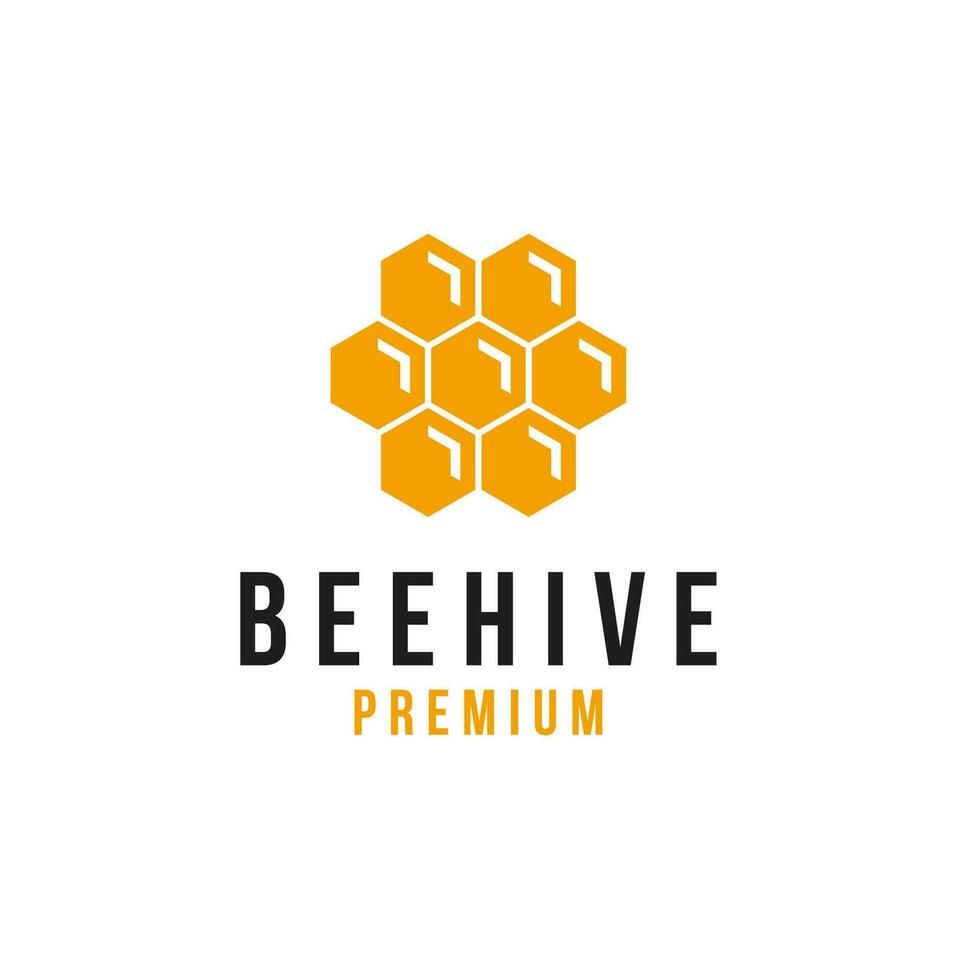 Hexagon Beehive Logo Design Concept Vector Illustration Symbol Icon