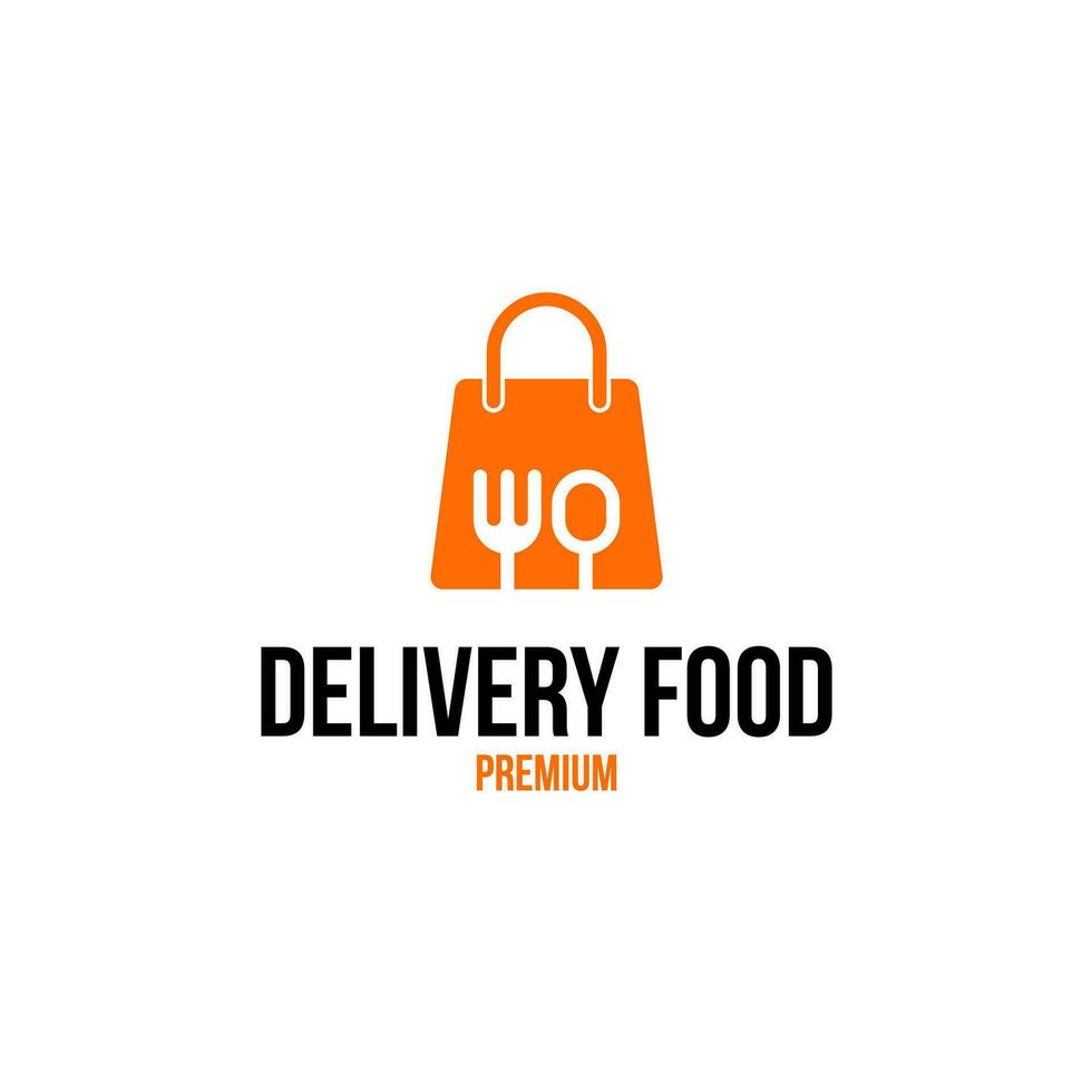 Food Bag for Restaurant Delivery Service Logo Design Concept Vector Illustration Symbol Icon