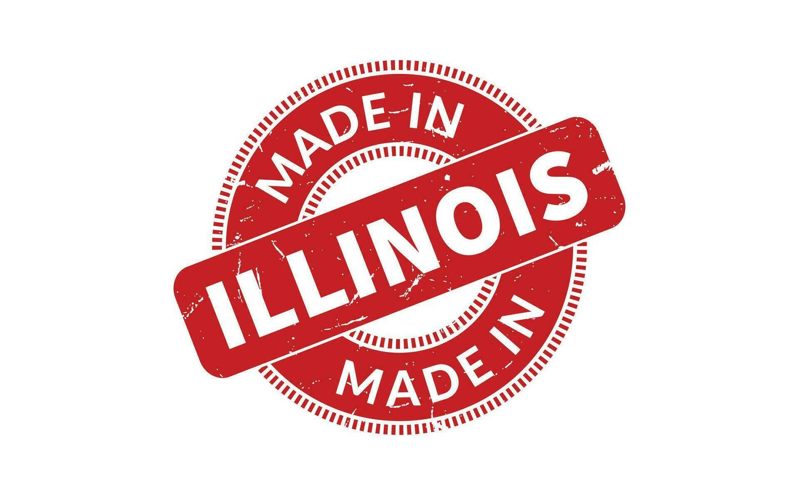 Made In Illinois Rubber Stamp vector