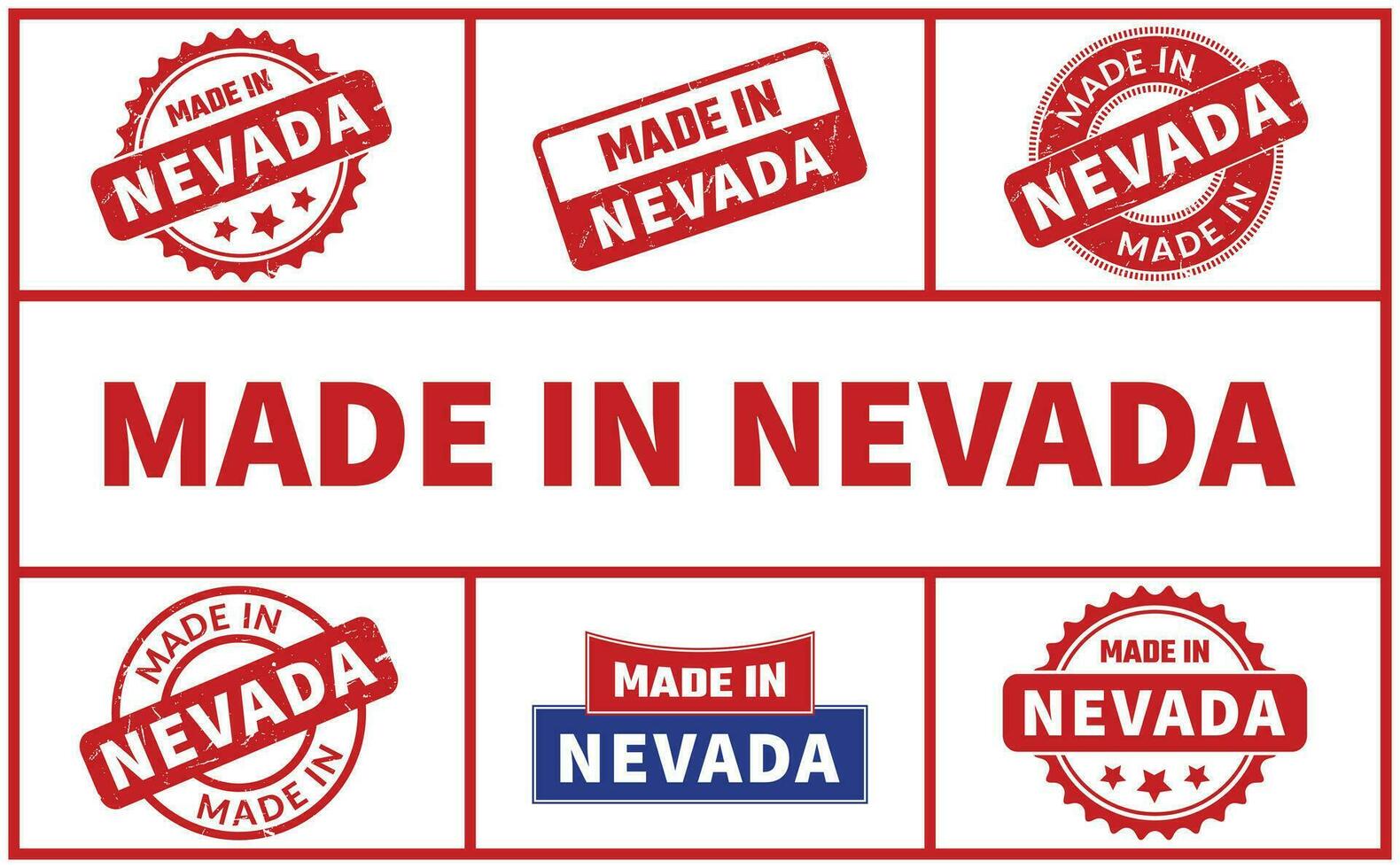 Made In Nevada Rubber Stamp Set 25380001 Vector Art at Vecteezy