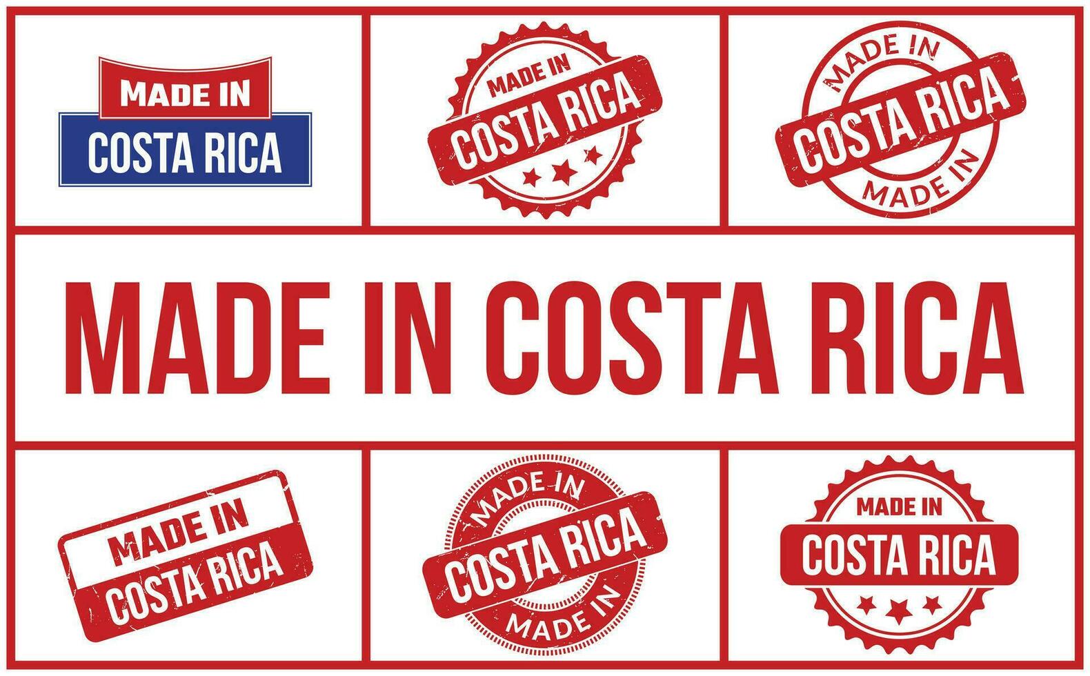 Made In Costa Rica Rubber Stamp Set 25380248 Vector Art at Vecteezy
