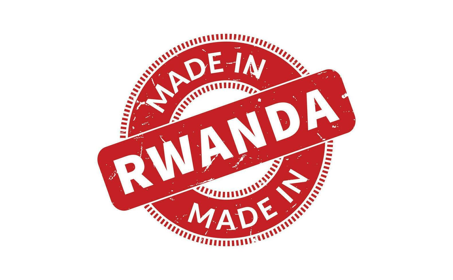 hecho en Ruanda caucho sello vector