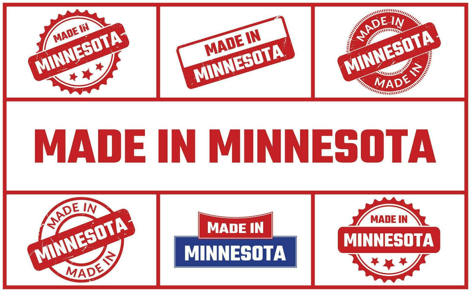 Made In Minnesota Rubber Stamp Set vector