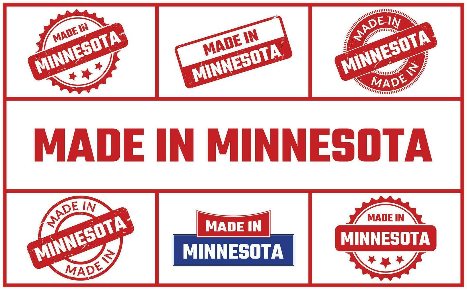 Made In Minnesota Rubber Stamp Set vector