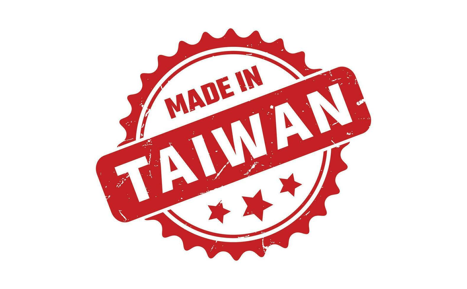 hecho en Taiwán caucho sello vector
