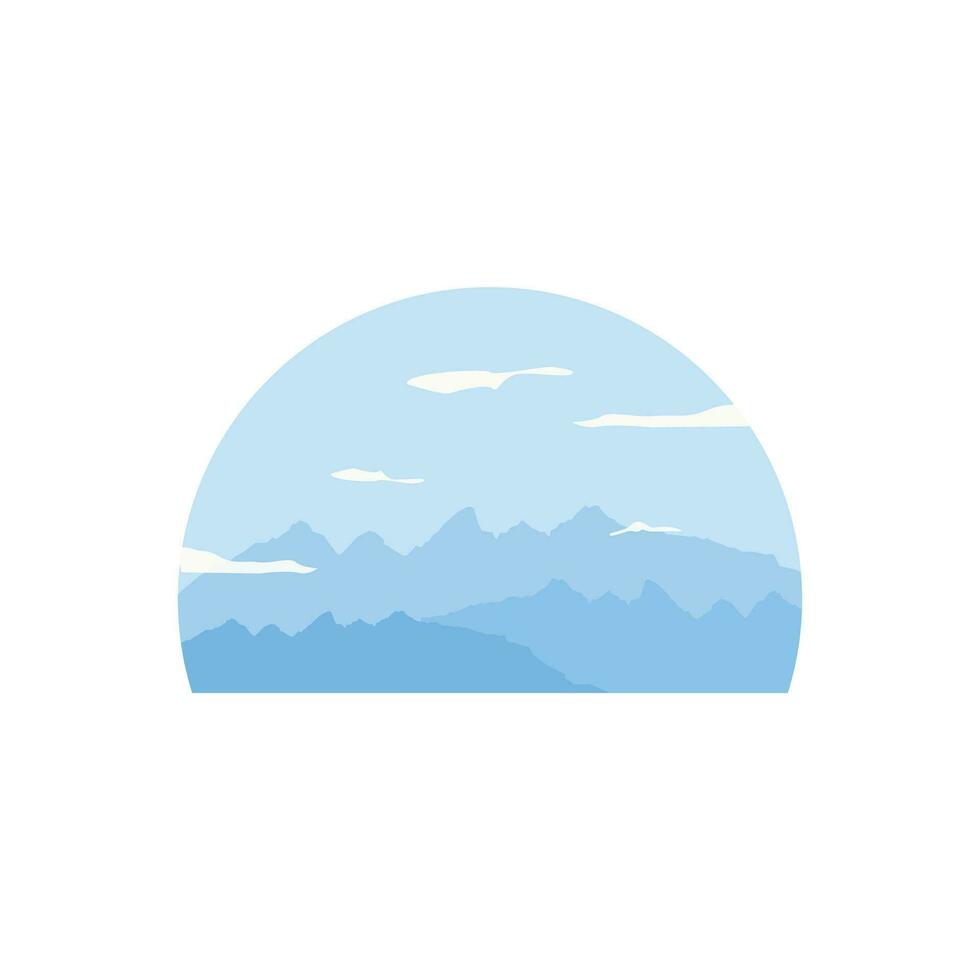 Mountain And Trees Landscape Flat Design vector