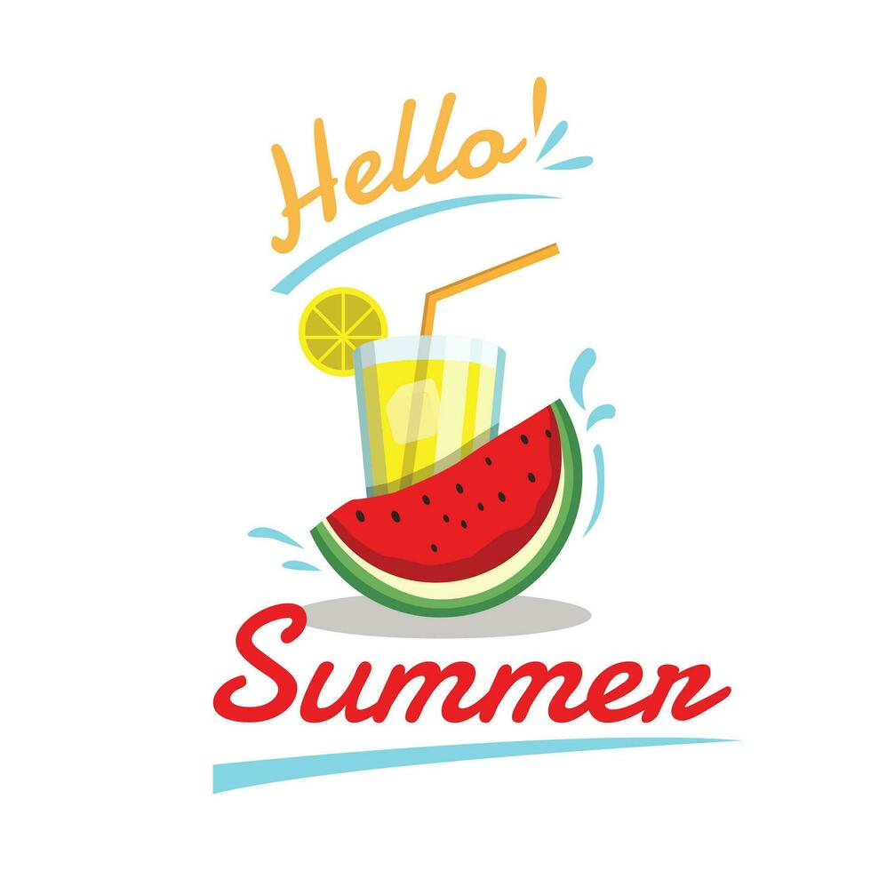 Hello summer season holiday vector