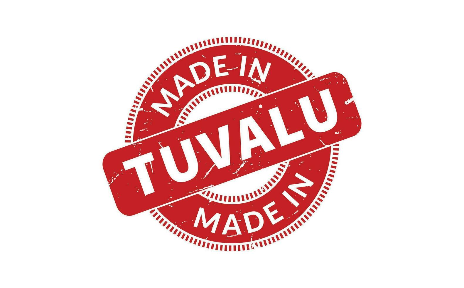hecho en tuvalu caucho sello vector