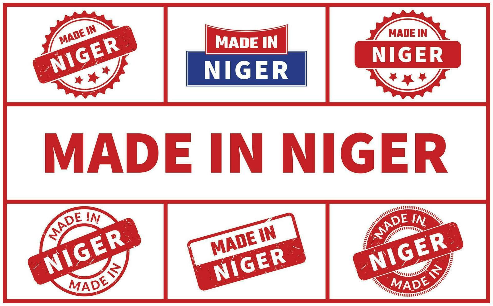 Made In Niger Rubber Stamp Set vector