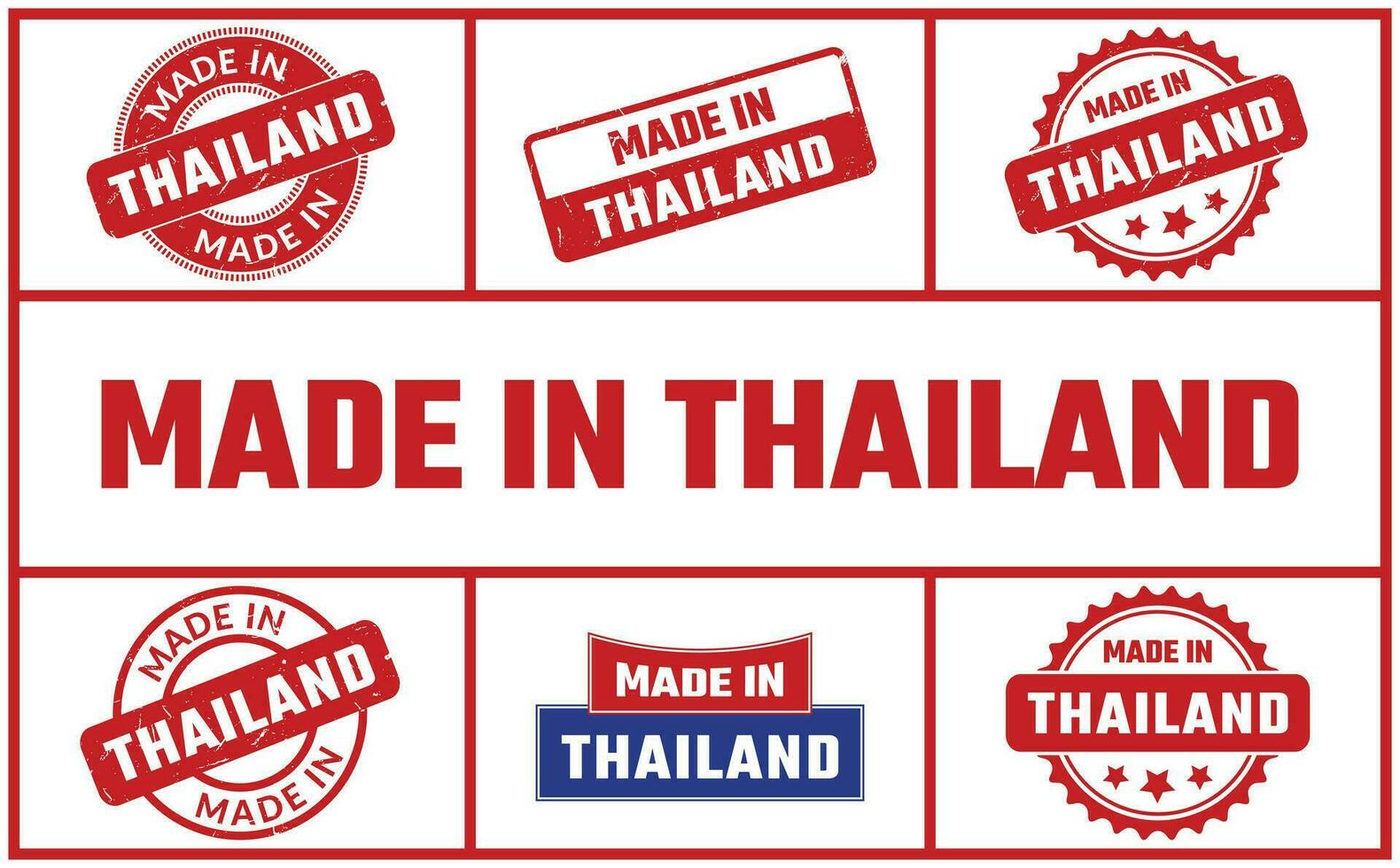Made In Thailand Rubber Stamp Set vector