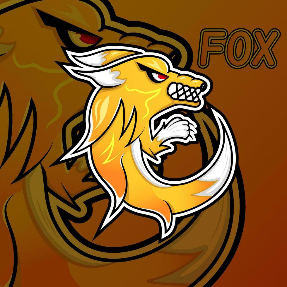 vector illustration of angry fox mascot logo design. used for badges, emblems, sports, gaming logo and t-shirt design