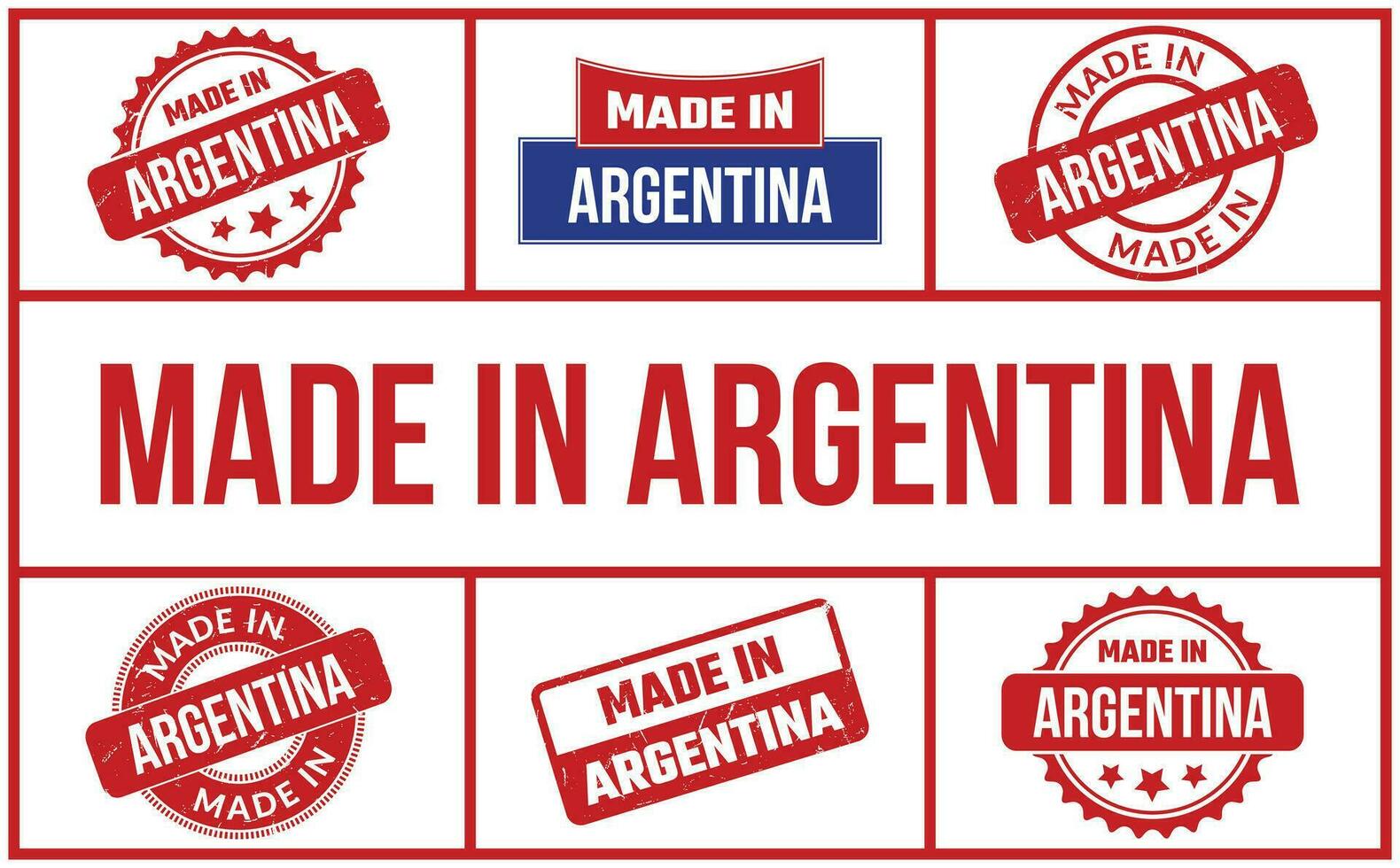 Made In Argentina Rubber Stamp Set vector