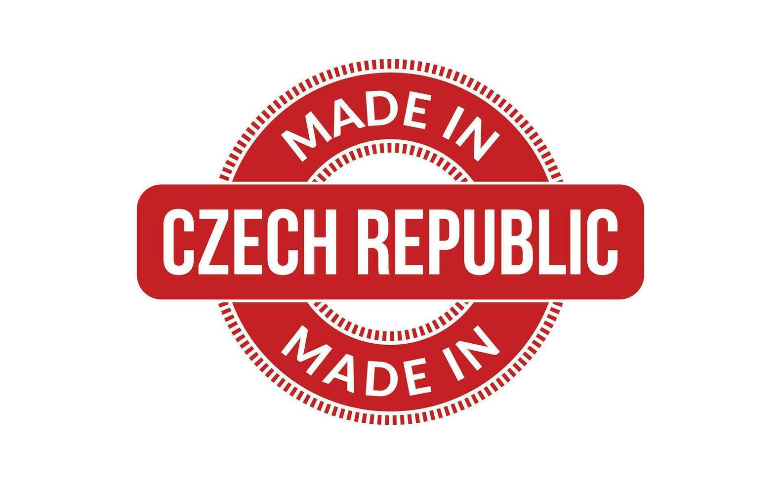 hecho en checo república caucho sello vector
