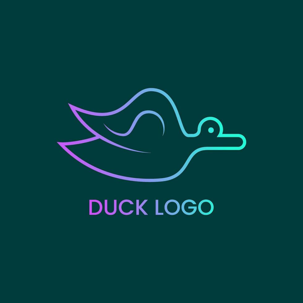 minimal duck line logo concept. gradient, modern style, clean and simple. used for logo, icon, symbol and sign vector