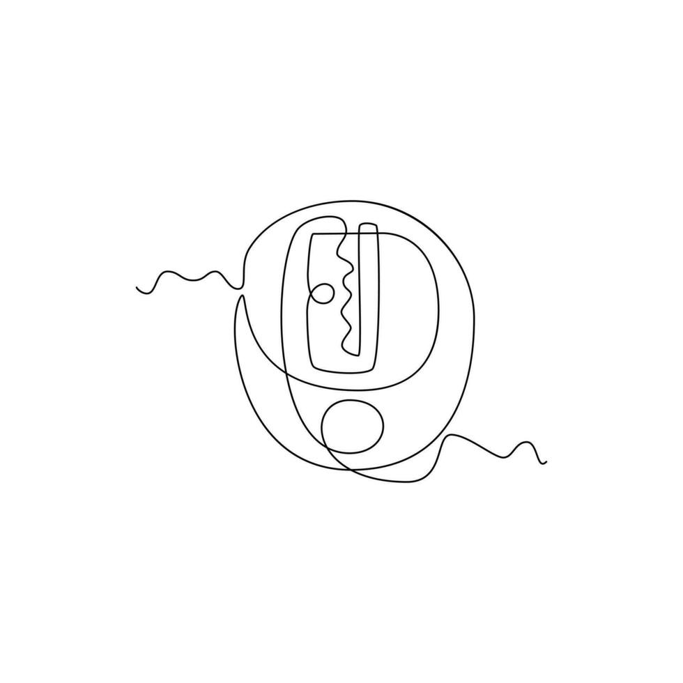 pencil shavings line icon. one line continuous style. sketch, unique, line art concept. used for icon, symbol, sign, decoration, print vector