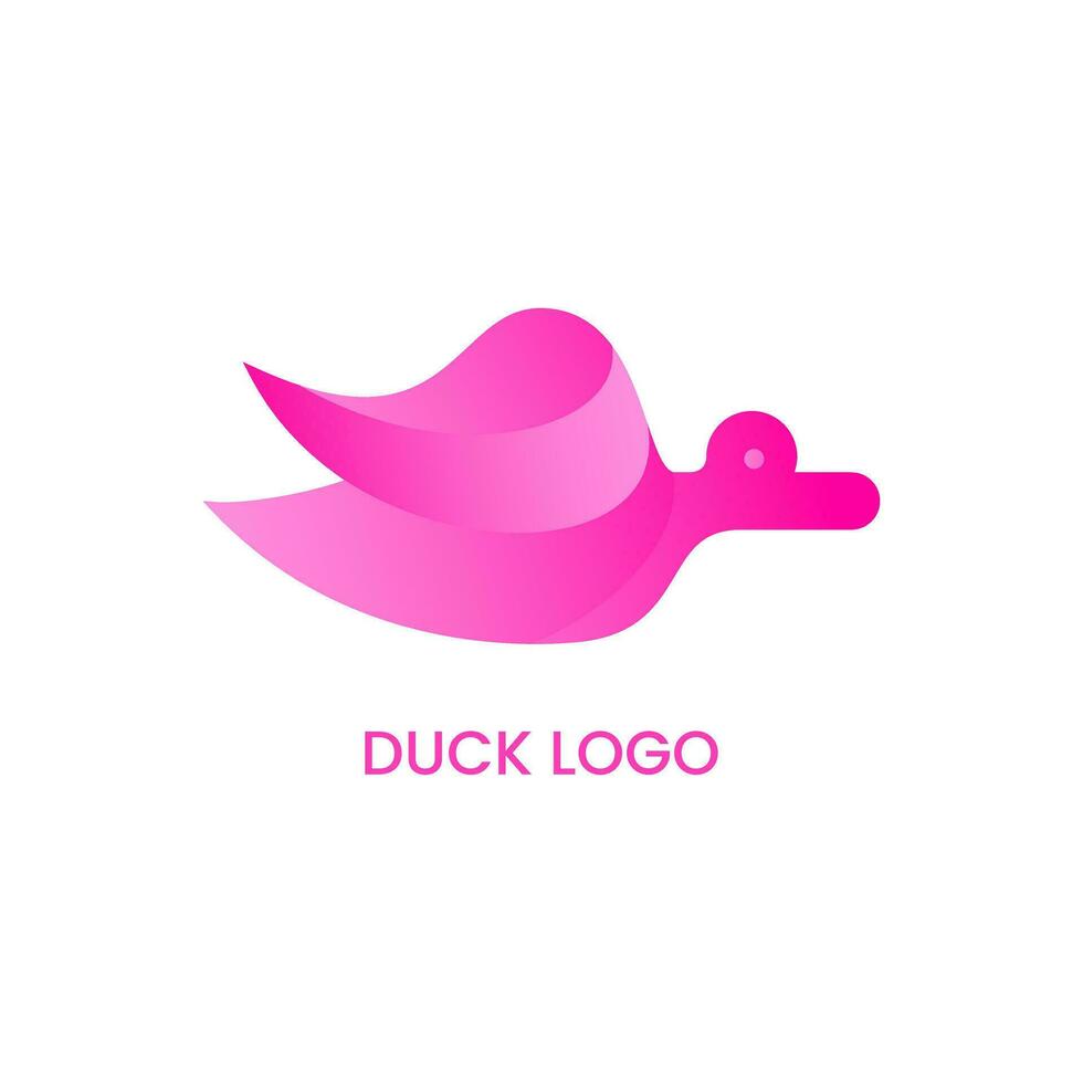 pink duck logo concept. gradient, modern style, clean and simple. used for logo, icon, symbol and sign vector