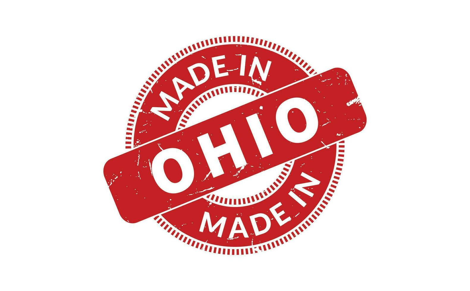 Made In Ohio Rubber Stamp vector